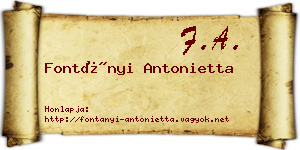 Fontányi Antonietta névjegykártya